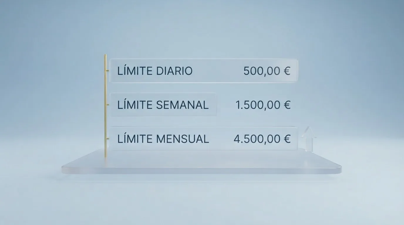 Infografía simplificada con los tres tramos de depósito (diario, semanal, mensual) y una flecha que muestra que se pueden subir bajo condiciones